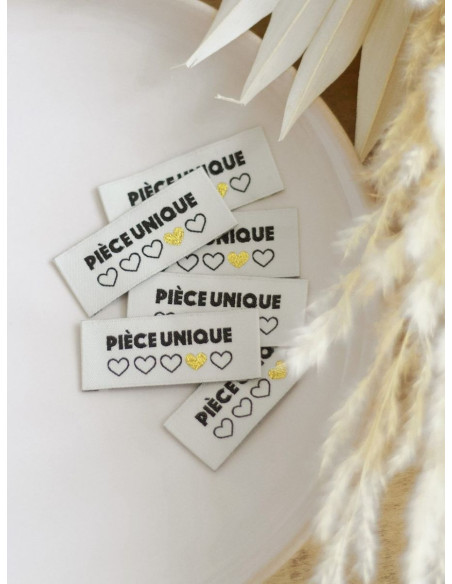 Set of 6 sew-on labels - Unique piece