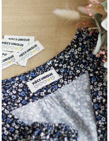 Set of 6 sew-on labels - Unique piece