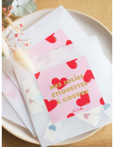 Set of 6 sew-on labels - Unique piece