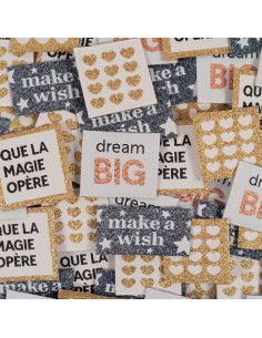Set of 5 woven labels - Shiny Assortment
