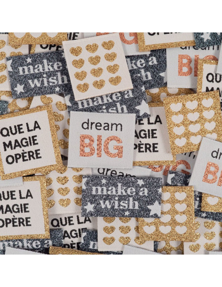 Set of 5 woven labels - Shiny Assortment