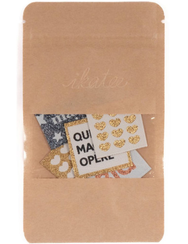 Set of 5 woven labels - Shiny Assortment
