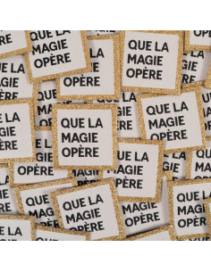 Set of 5 woven labels - Let the magic happen