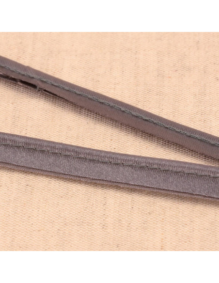 Dark gray satin piping