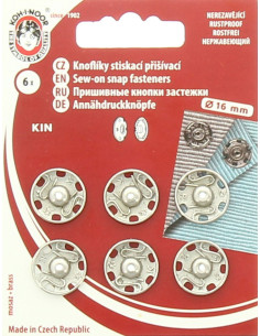 16 mm metal snap fasteners - Silver