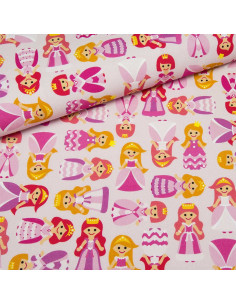Premium cotton fabric - Pink princesses