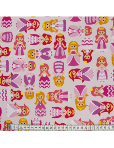 Premium cotton fabric - Pink princesses 2