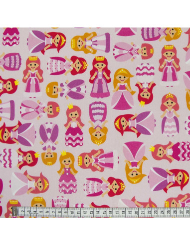 Premium cotton fabric - Pink princesses