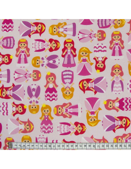 Premium cotton fabric - Pink princesses