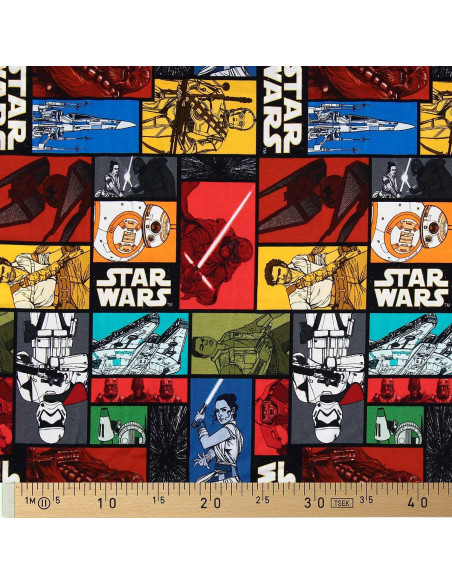 Star Wars Jersey Fabric - Colorful Characters
