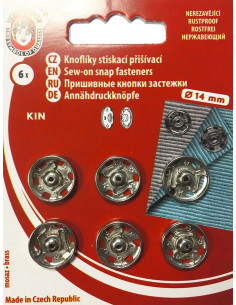 14 mm Metal Snap Fasteners - Silver