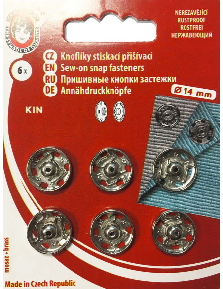 14 mm Metal Snap Fasteners - Silver