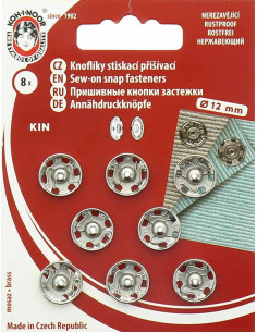12 mm Metal Snap Fasteners - Silver