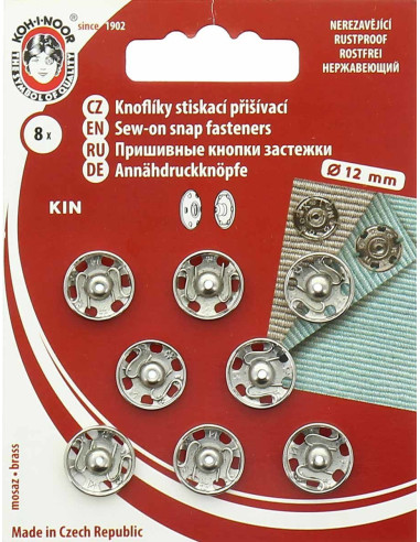 12 mm Metal Snap Fasteners - Silver