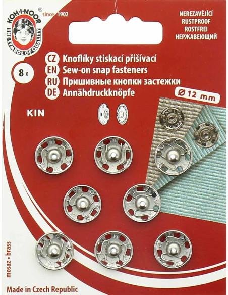 12 mm Metal Snap Fasteners - Silver