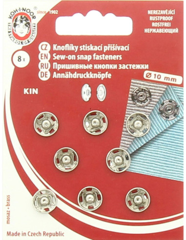10 mm metal snap fasteners - Silver