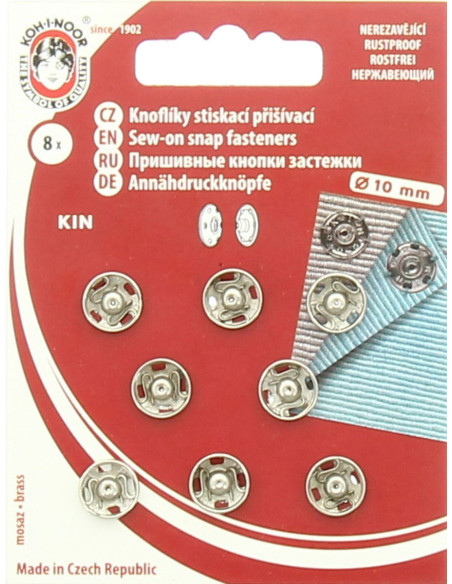 10 mm metal snap fasteners - Silver