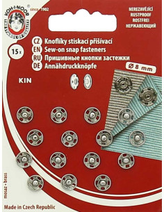 8 mm Metal Snap Fasteners - Silver
