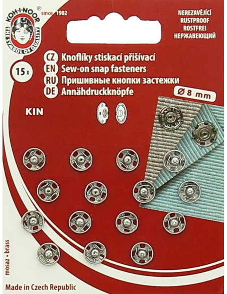 8 mm Metal Snap Fasteners - Silver