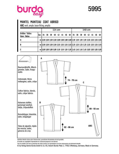 Coat pattern - Burda 5995