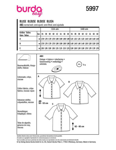 Blouse pattern - Burda 5997