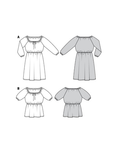 Dress and blouse pattern - Burda 6016