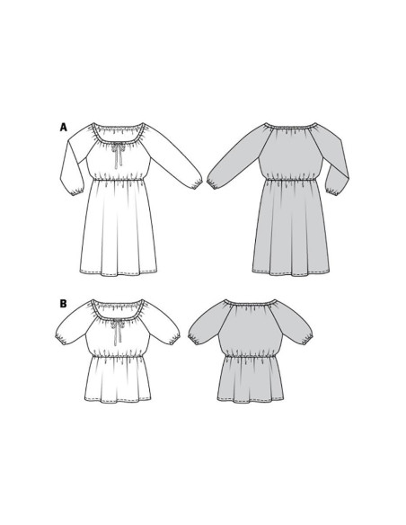 Dress and blouse pattern - Burda 6016