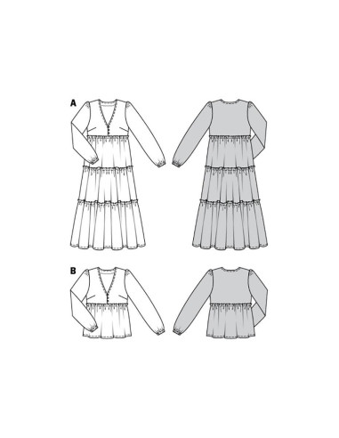Dress and blouse pattern - Burda 6023