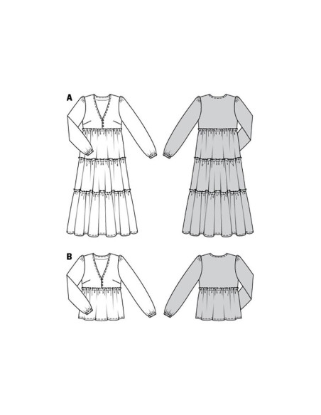 Dress and blouse pattern - Burda 6023