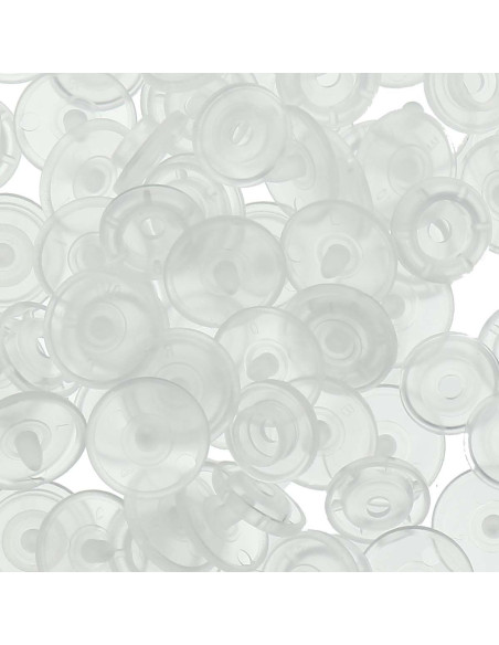 Pack of 25 KAM round resin snaps - Transparent
