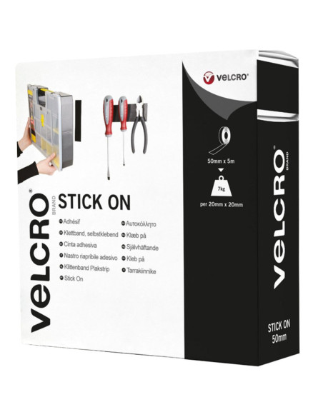 VELCRO® Brand Extreme Adhesive Hook and Loop Tape 50mm x 5M Black