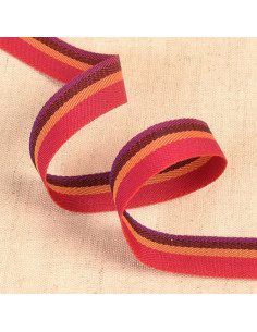Striped twill ribbon - Bordeaux