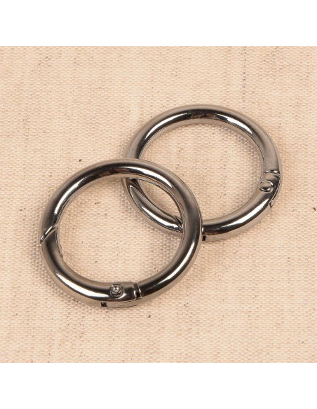 Set of 2 broken rings for bags 33 mm - Dark gray