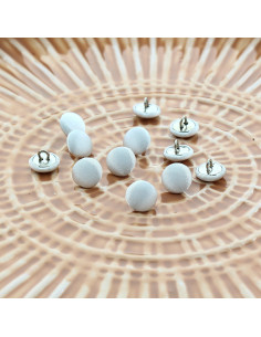 Satin shank button for wedding - White