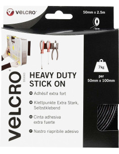 VELCRO® Brand Extreme Adhesive Hook and Loop Tape 50mm x 2.5M Black