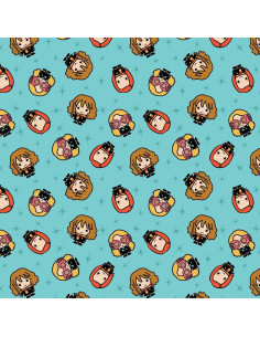 Cotton fabric - Harry Potter kawaii girl blue