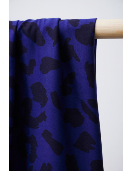 Viscose twill fabric - Urban Leo cobalt blue