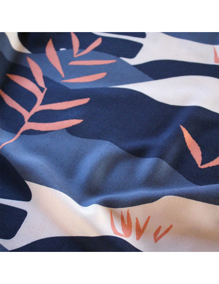 Solis blue viscose crepe fabric - Églantine & Zoé