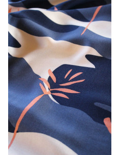 Solis blue viscose crepe fabric - Églantine & Zoé 2