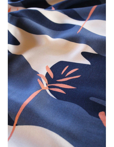Solis blue viscose crepe fabric - Églantine & Zoé