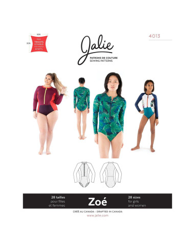 Zoé Long-Sleeve Zip-Up Shirt Pattern - Jalie 4013
