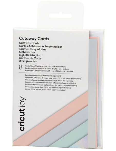 Set of 8 adhesive cards with R20 Pastel Cricut envelopes