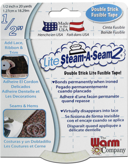 Lite Steam-A-Seam2 Double-Sided Fusible Tape - 1.27 cm x 18.29 m