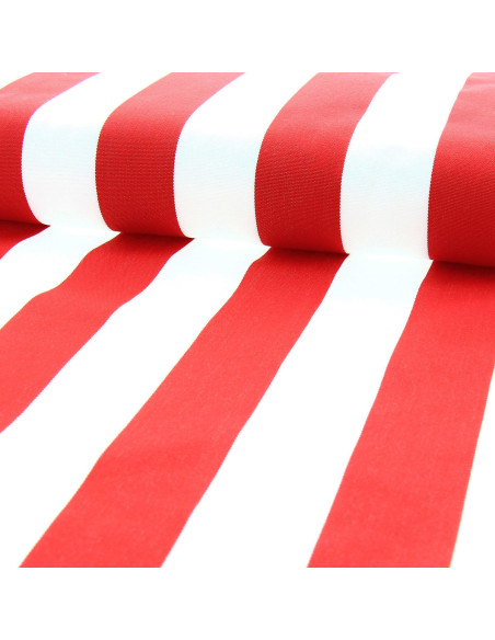 Deck chair fabric - White and red