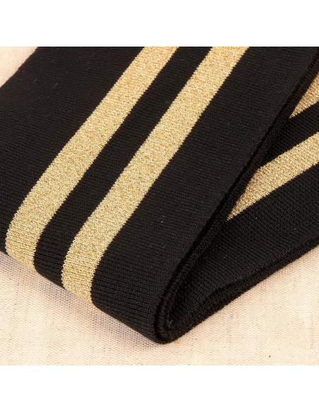 Ribbed cuffs and waistband - Black with gold stripes
