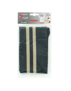 Ribbed cuffs and waistband - Black with gold stripes 2