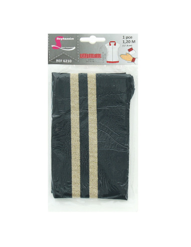 Ribbed cuffs and waistband - Black with gold stripes
