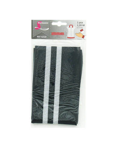 Ribbed cuffs and waistband - Black with silver stripes