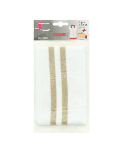Ribbed cuffs and waistband - White with gold stripes 2