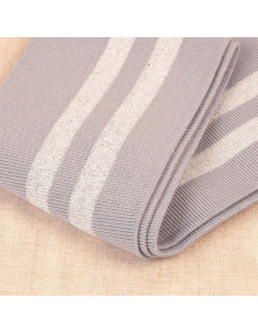 Ribbed cuffs and waistband - Gray with silver stripes